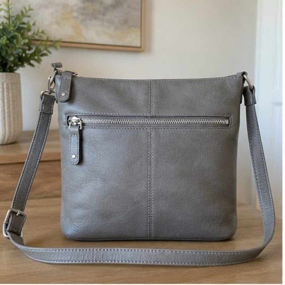 Gray Faux Leather Bag